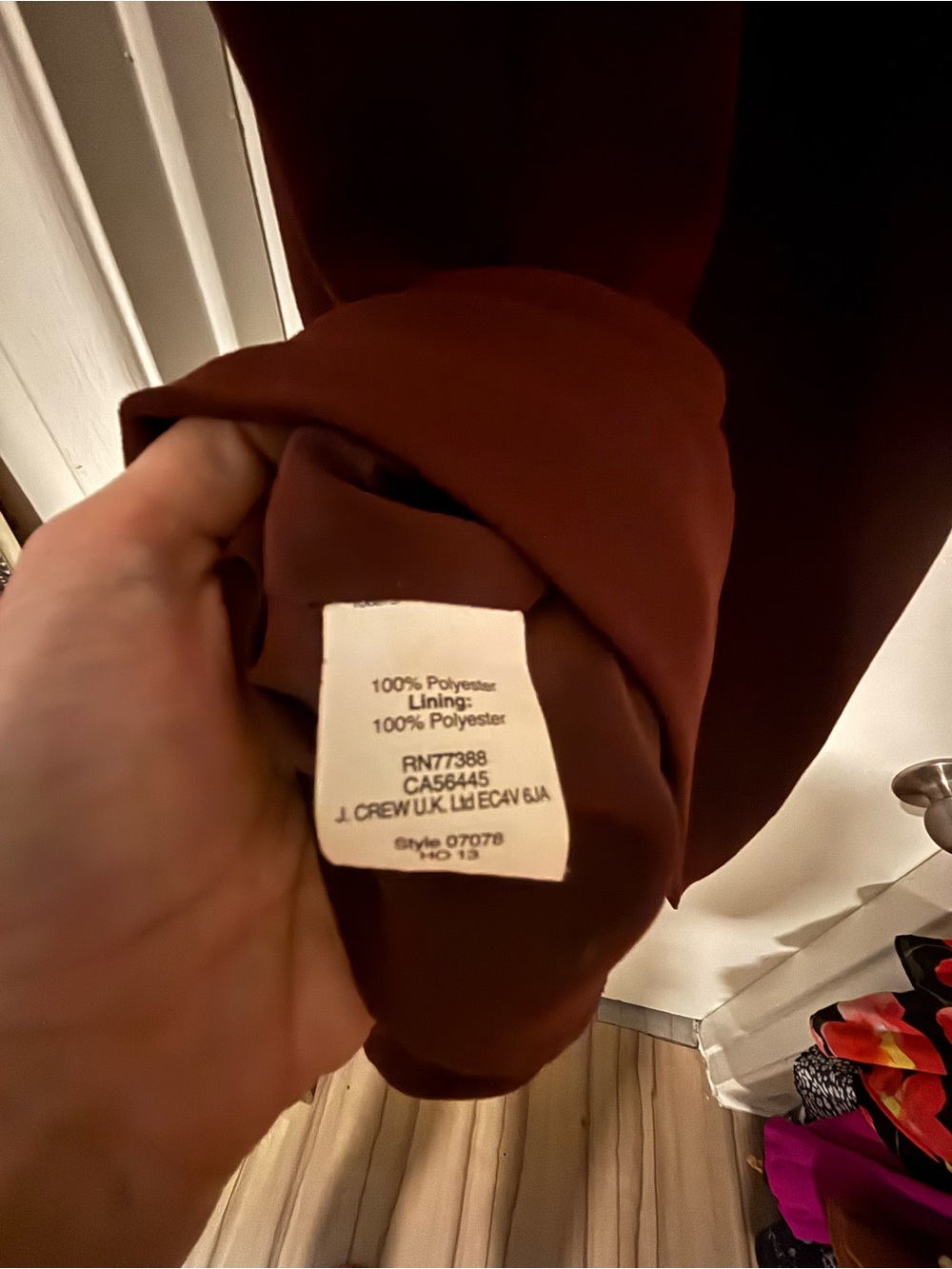 J. Crew Sleeveless High-Neck Dress in dark plum/burgundy - Picture 4 of 4